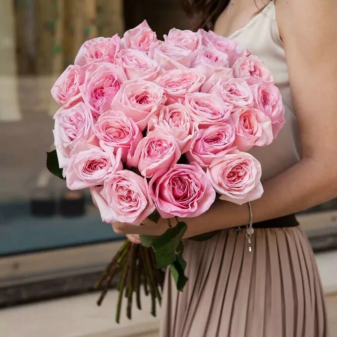 Букет розовый купить. Пионовидные розы Пинк Охара.