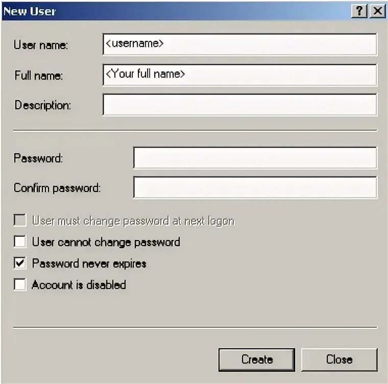 User property name