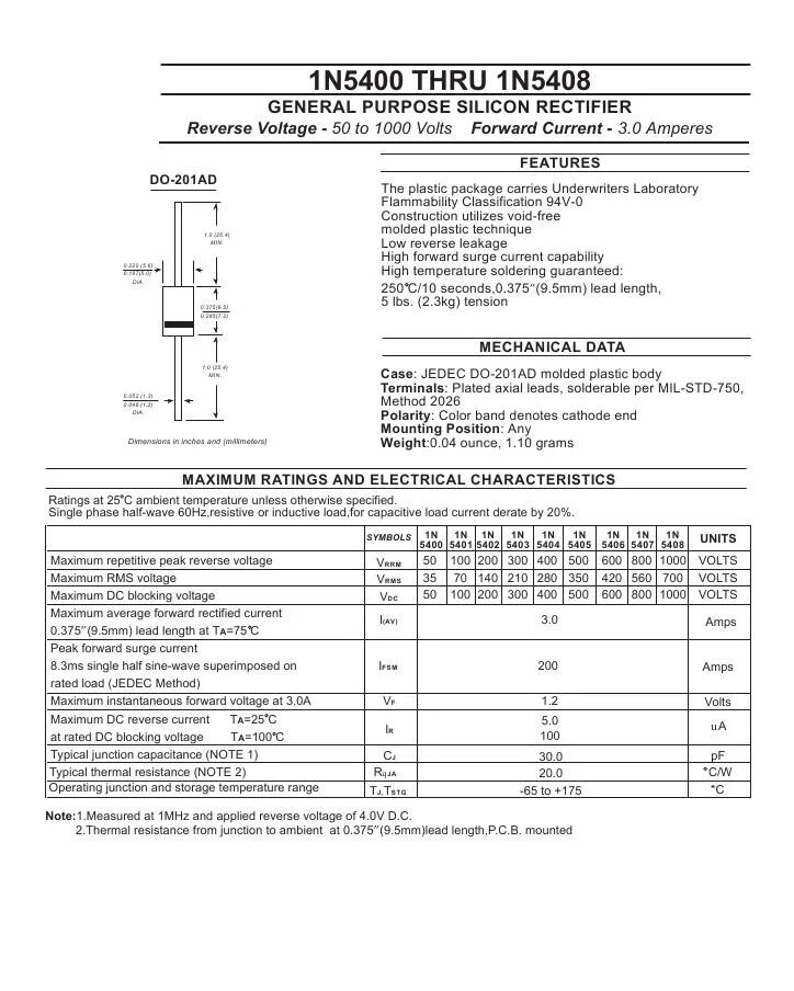 Диод datasheet. Диод 1n5402. N5402 диод характеристики. N5819 диод характеристики. 1n4004 диод характеристики.