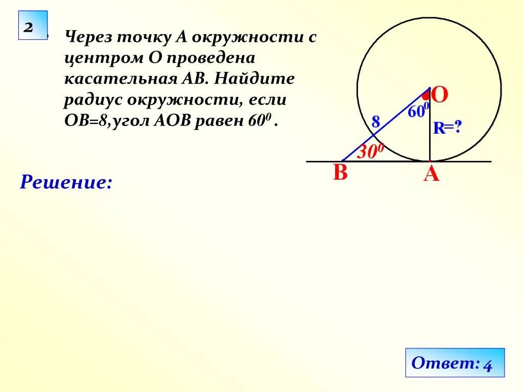 Через центр окружности