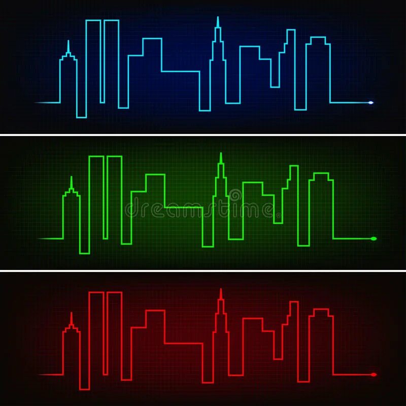 Пульс города. Пульс города Москва. Силуэт города в виде кардиограммы. Неоновая вывеска кардиограмма.