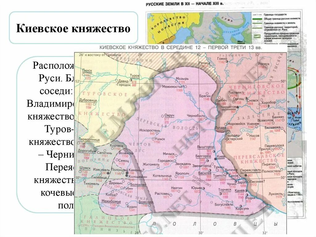 Местоположение киевского княжества