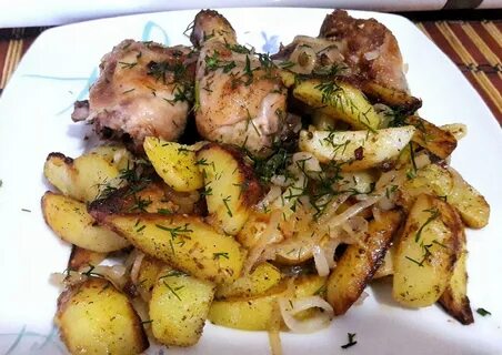 Жареные голени с картошкой