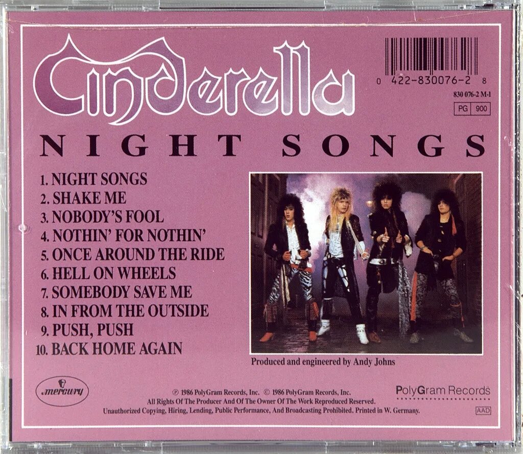 Синдерелла 1986. Cinderella группа Night Songs. Синдерелла группа обложка. Cinderella Night Songs 1986.