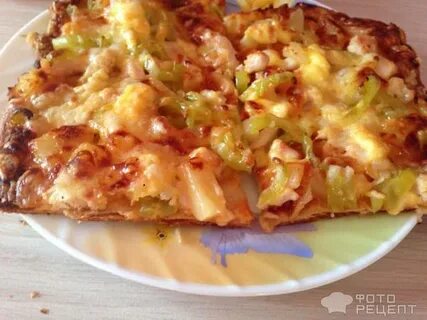 Пицца с ананасами слоеное тесто