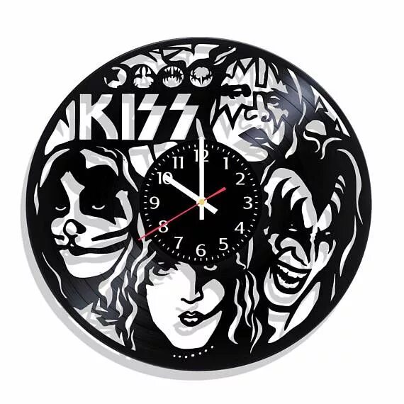 Часы kiss. Часы из винила. Часы кисс. Часы kiss. Часы kiss из винила [версия 1].
