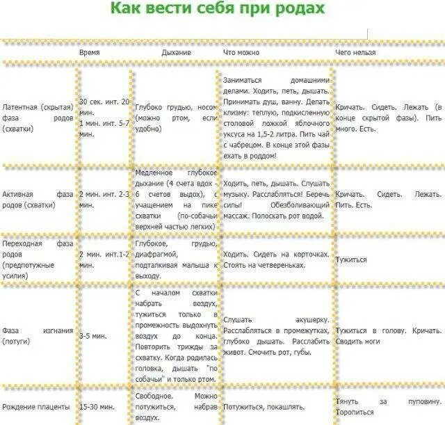Через какое время схватки