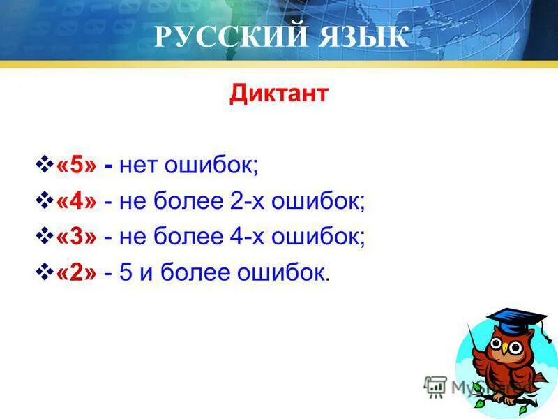 Русский язык диктант апрель. 5 Ошибок в диктанте какая оценка.
