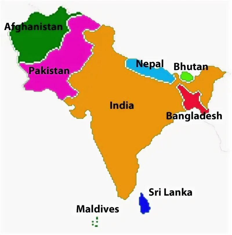 Пакистан бутан. Непал Пакистан. Индия Непал Бангладеш. Бутан Бангладеш на карте. Пакистан, Индия, Непал, бутан, Бангладеш, Шри-Ланка, Мальдивы на карте.