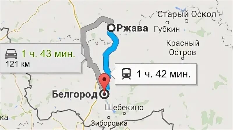Сколько от старого оскола до