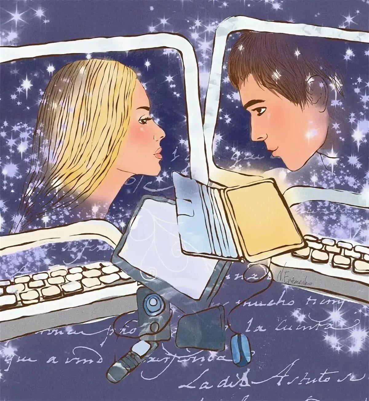 Переписываемся месяц. Интернет любовь. Виртуальное общение иллюстрация. Виртуальная любовь. Общение людей в интернете иллюстрация.