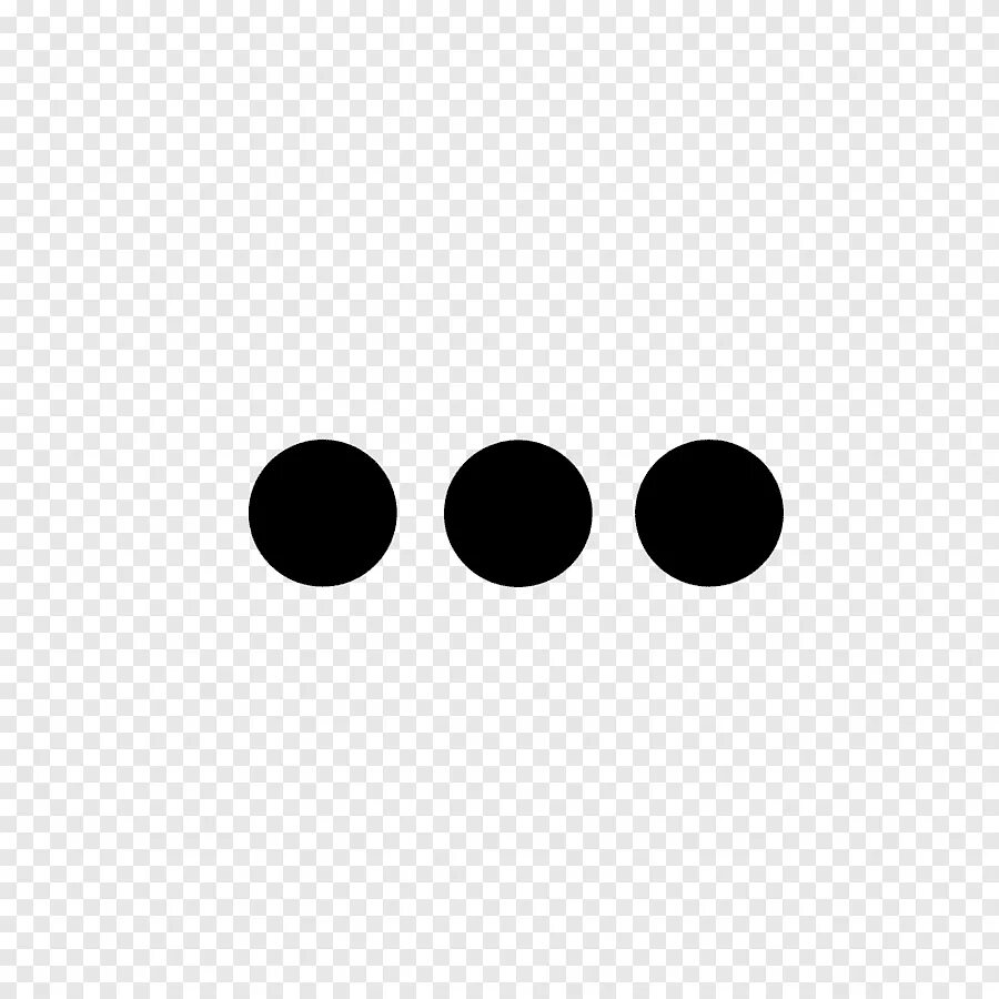 Две точки. Многоточие знак препинания. Три точки символ. Черная точка без фона.