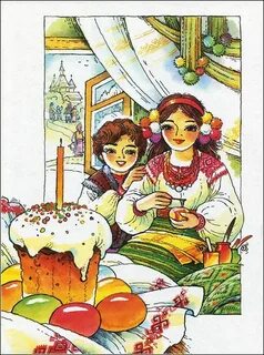 Пасха в кубанской семье рисунки