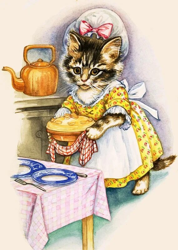 Cooking cat. Кошечка Хозяюшка. Кошка печет пироги. Фартук кошка. Кошка печет пирожки.