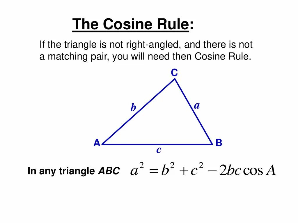Abc 2 формула. Sine and cosine rule. sine and cosine формула. law of cosines. cosine theorem.