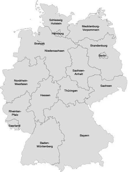 Карта германии 2023. Контурная карта регионов Германии. Земли Германии контурная карта. Контурная карта Германии с федеральными землями. Регионы ФРГ контурная карта.