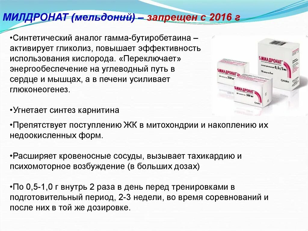 Мельдоний уколы для чего назначают. Милдронат запрещен. Мельдоний группа препаратов. Милдронат механизм действия. Бутиробетаин.