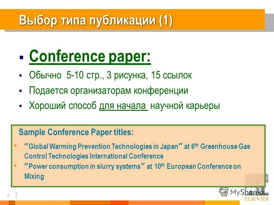 Conference paper. Типы публикаций.