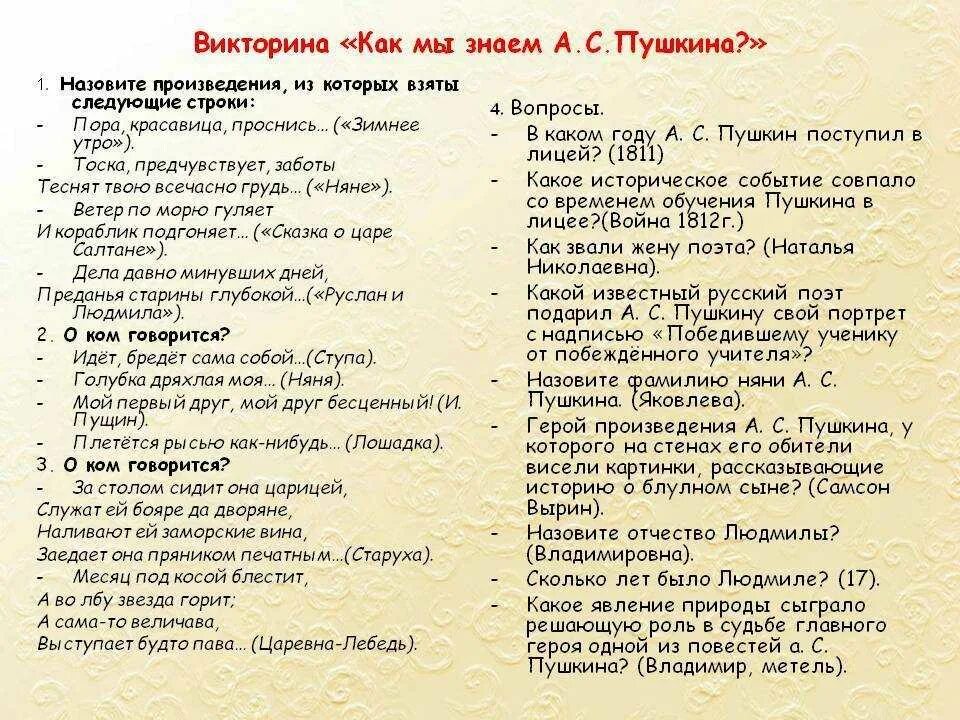 Русский занимательные вопросы. Вопросы по литературе с ответами для викторины.