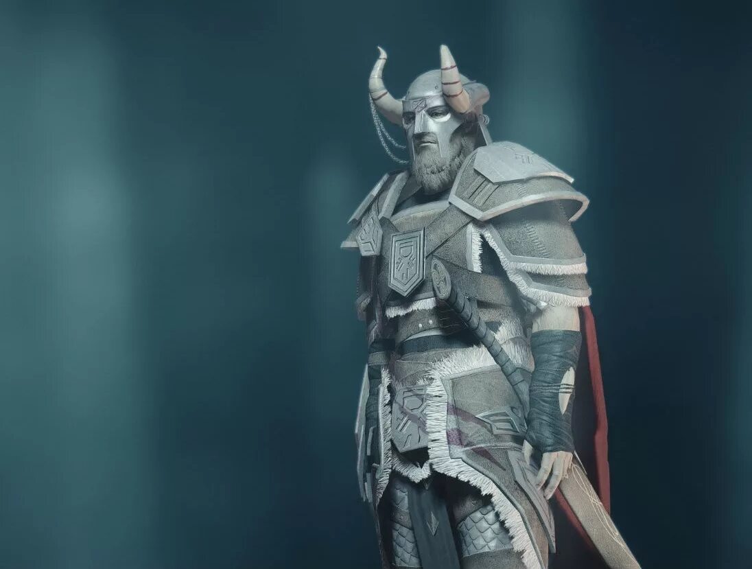 "The Nords of Skyrim are tall and ." - image created in Shedevrum