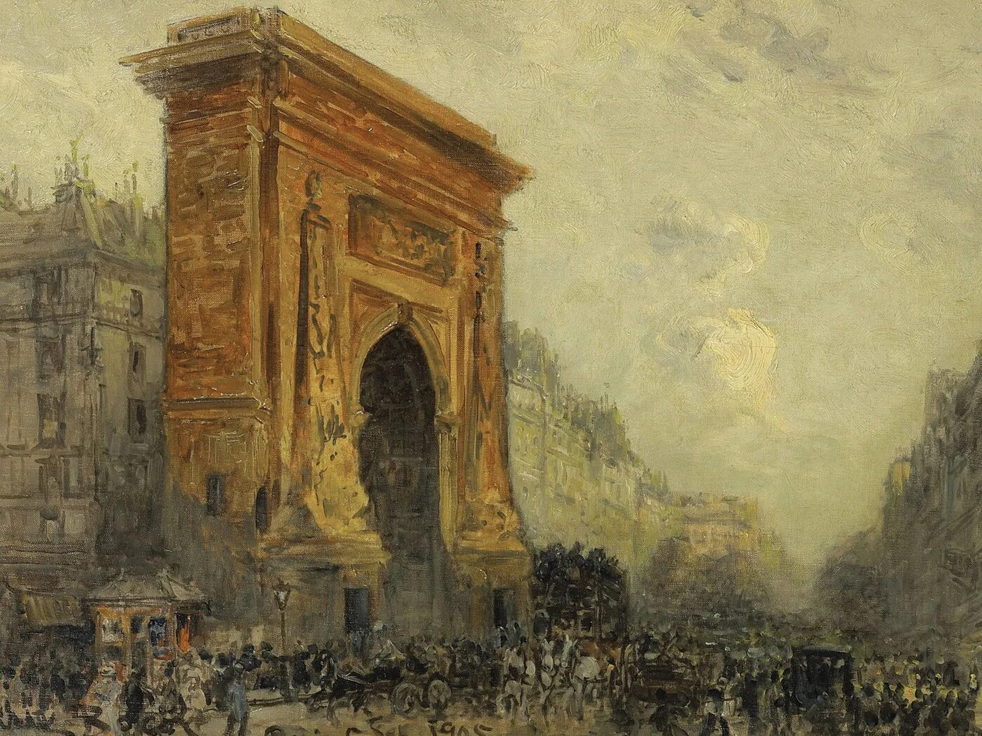 Ворота сен Дени в Париже. Париж. Сен-Дени. 1930-Е. Триумфальная арка картина Делакруа. Ворота сен-Мартен.
