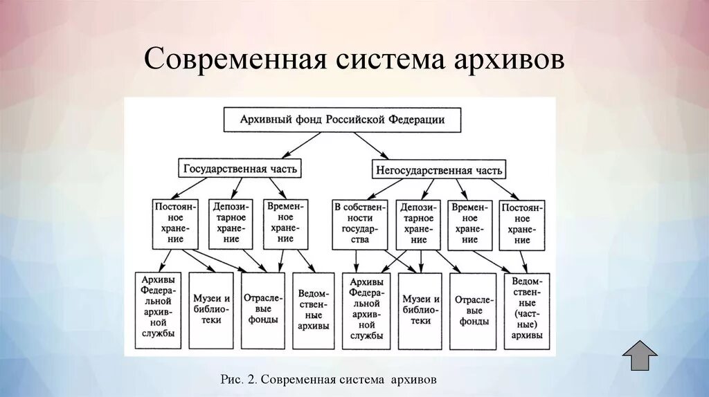 Структура архивного фонда РФ схема. Структура архивных учреждений РФ. Схема структура архивеого фонда ПФ. Схема системы управления архивным делом.