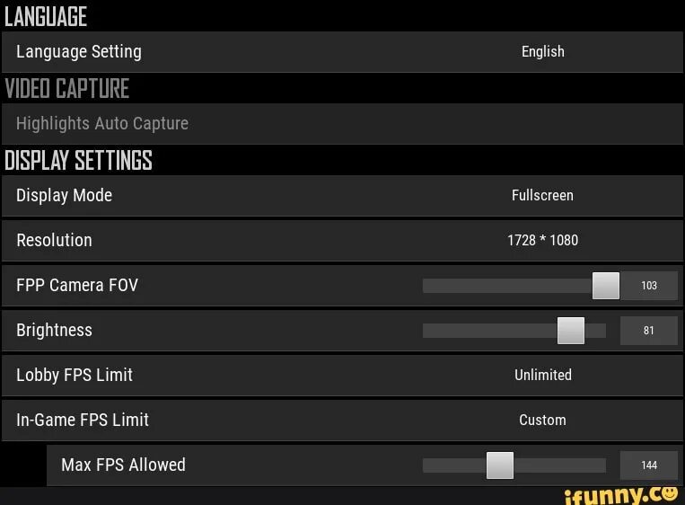 1728 1080 ПУБГ. Display game settings. Auto capture. Настройки Recrent PUBG.