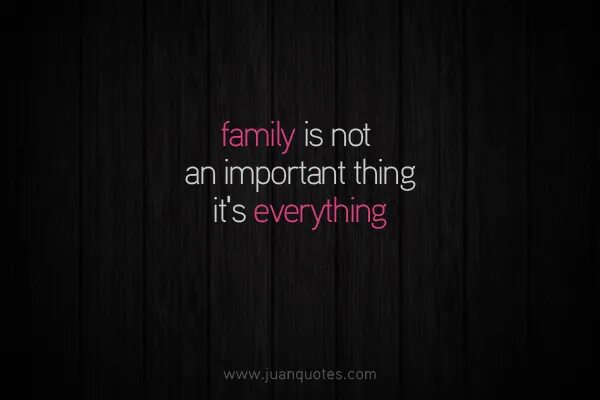 Everything is important. Important things. Don't take risks. Not important. Family is everything