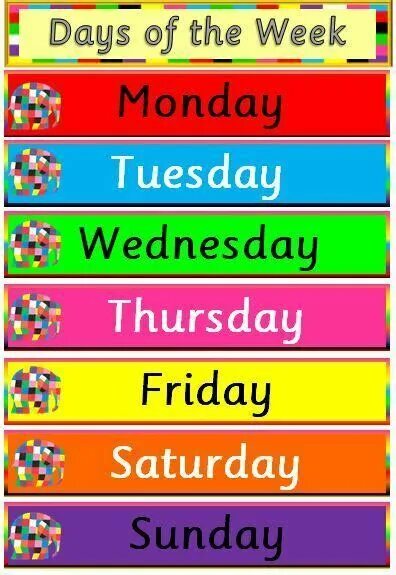 N the week. Days of the week. Days of the week плакат. Days of the week урок. Days of the week картинки.