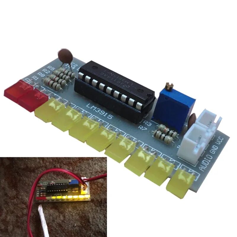 Lm3915 индикатор уровня. Индикатор уровня звука lm3915 DIY Kit. Lm3915 10 светодиодный анализатор звукового спектра. Lm3915 10 segment Audio Level indicator led Module Kit Parts fun DIY Kit Electronic Production Suite trousse DC 9v - 12v. Спектр звука светодиодный мастер кит 10.