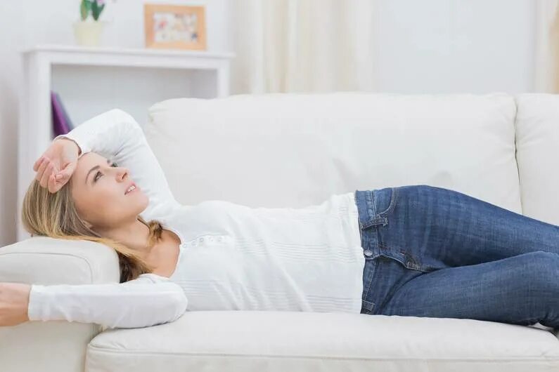 Lying on the couch