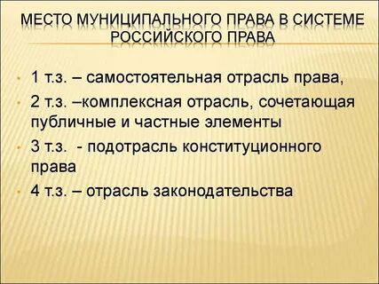 Система муниципальных правовых