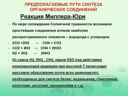Первый синтез органического вещества
