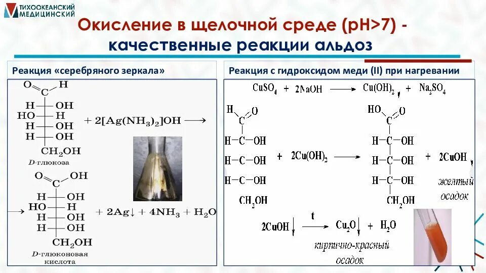 Окисление меди реакция. Качественная реакция на альдозы. Окисление вщелочной Середе. Окисление в щелочной среде. Углеводы реакция серебряного зеркала.