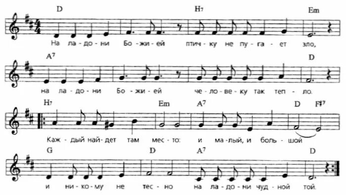 Детские песни богу. На ладони Божьей Ноты. На ладони Божьей птичку Ноты.