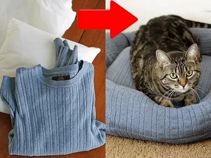 Кошка из старого свитера своими руками