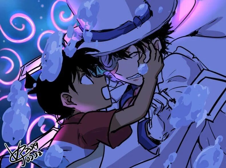 Кайто и шиничи. Кайто кид и конан. Фем эдогава конан. Черныш из детектива конана. Кайто уид и эдогава конан.