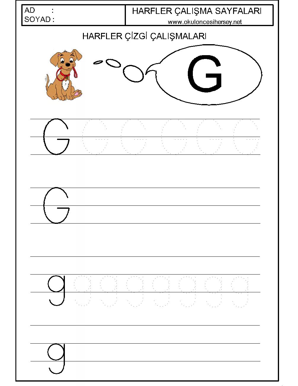 Write g