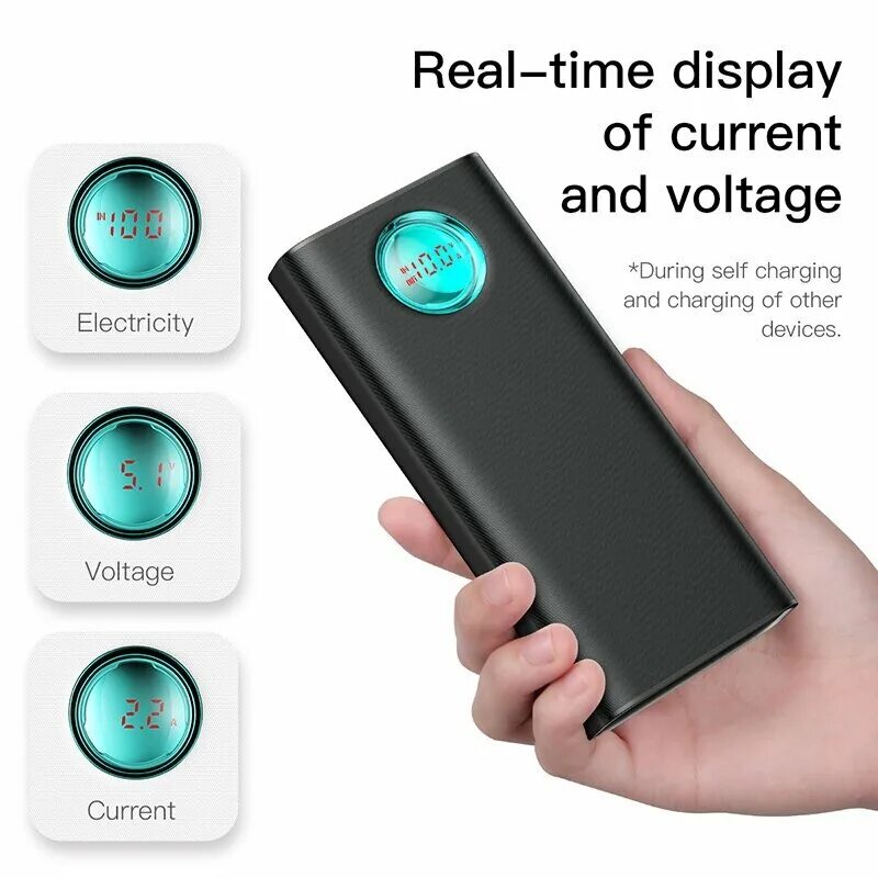 0+qc3. 0 20000 mah. Baseus amblight quick charge digital display power bank 33w 30000mah. 0, 30000 mah. Внешний аккумулятор baseus amblight digital display quick charge 65w 30000 mah pplg-a02 white (белый).