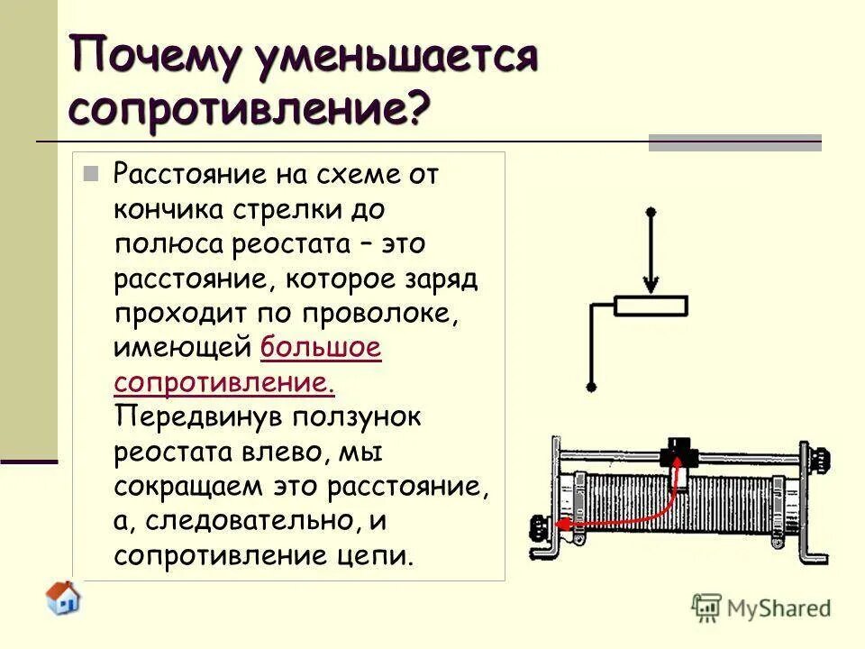 Реостат ползунковый схема подключения. Ползунковый реостат физика на схеме. Ползунковый реостат в цепи. Схема реостата физика 8 класс.