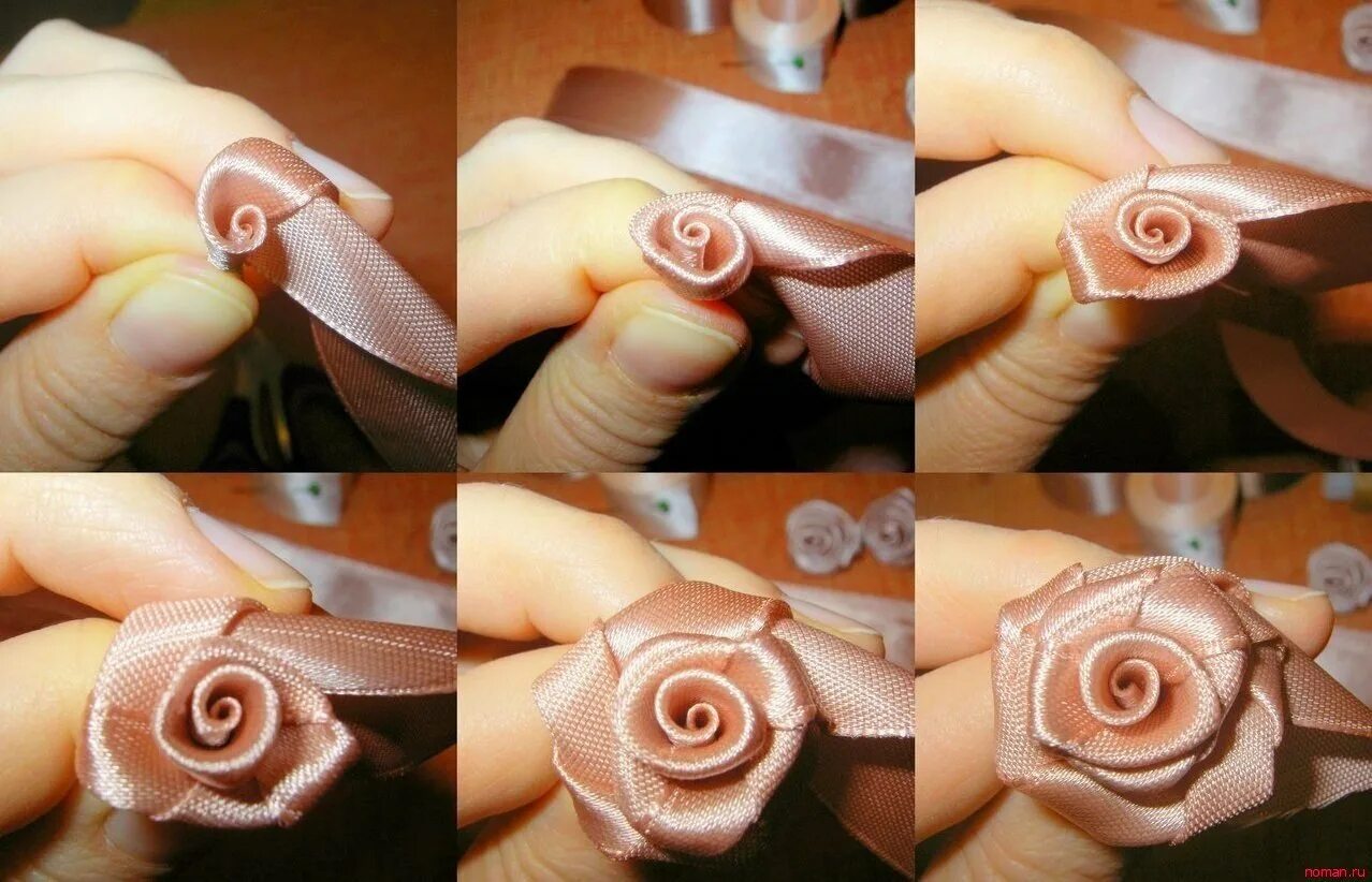 Роща ищ атласной легтв. Розочки из ленточек своими руками. Как делать розы из ленты. Розочки из ленточек своими руками. Розы из атласной ленты 5 см своими руками.