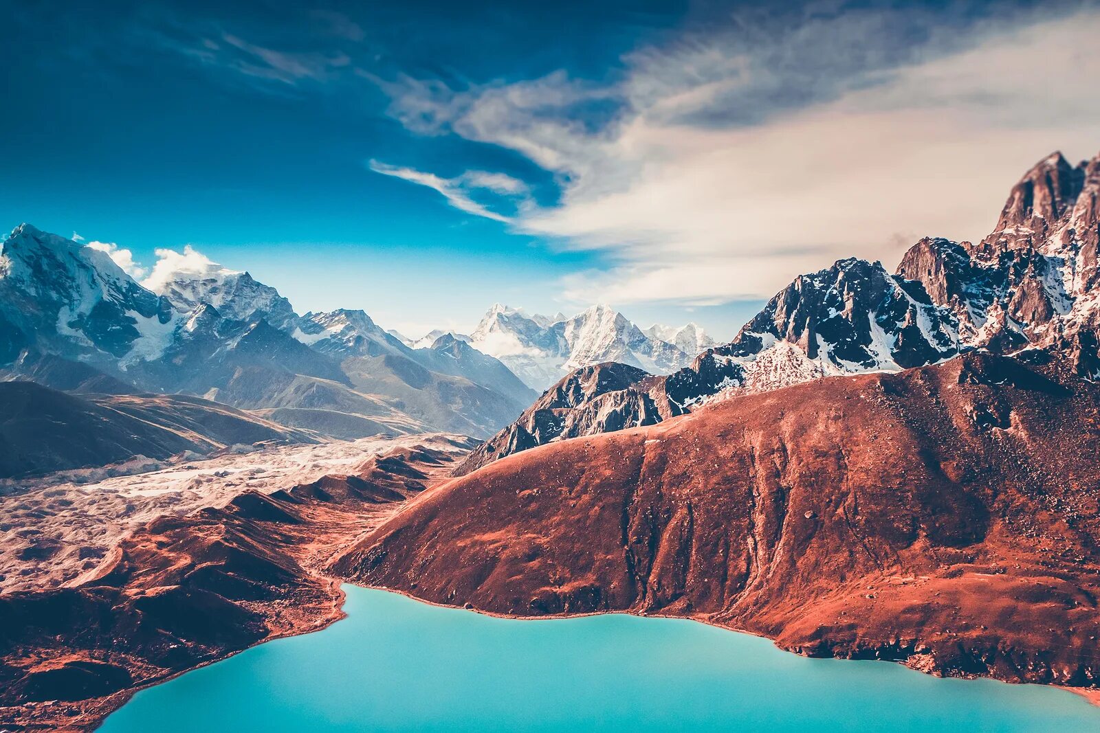 Озеро Гокио Непал. Горы Гималаи. Гималаи фото. Фотообои Гималаи. Гималаи море