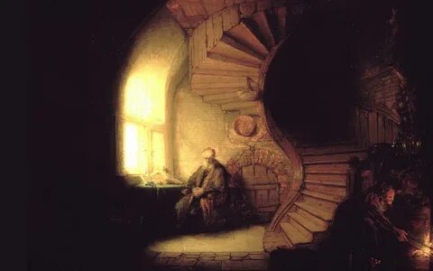 Rembrandt Philosopher in Meditation Wallpaper Download.