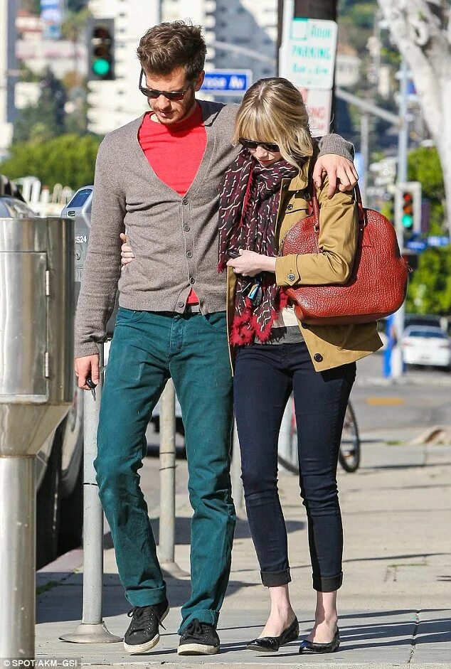 Andrew Garfield and his girlfriend Alyssa Miller enjoy a friendly tennis match i