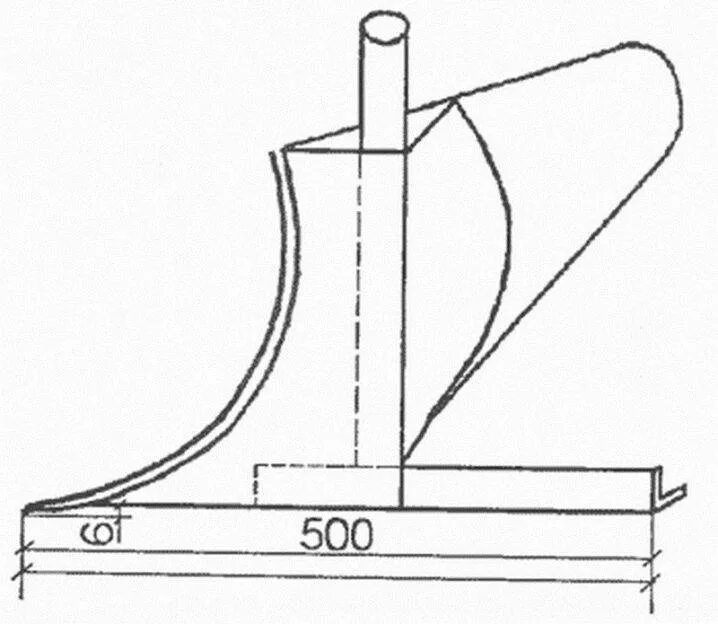 Размеры плуга для мотоблока своими руками. Чертёж плуга для мотоблока Варяг 975. Самодельный плуг для мотоблока чертежи. Чертеж лемеха плуга для мотоблока. Размеры лемеха плуга для мотоблока.
