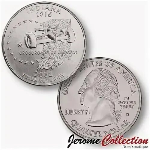 25 Центов 2002 г - Индиана. 25 state