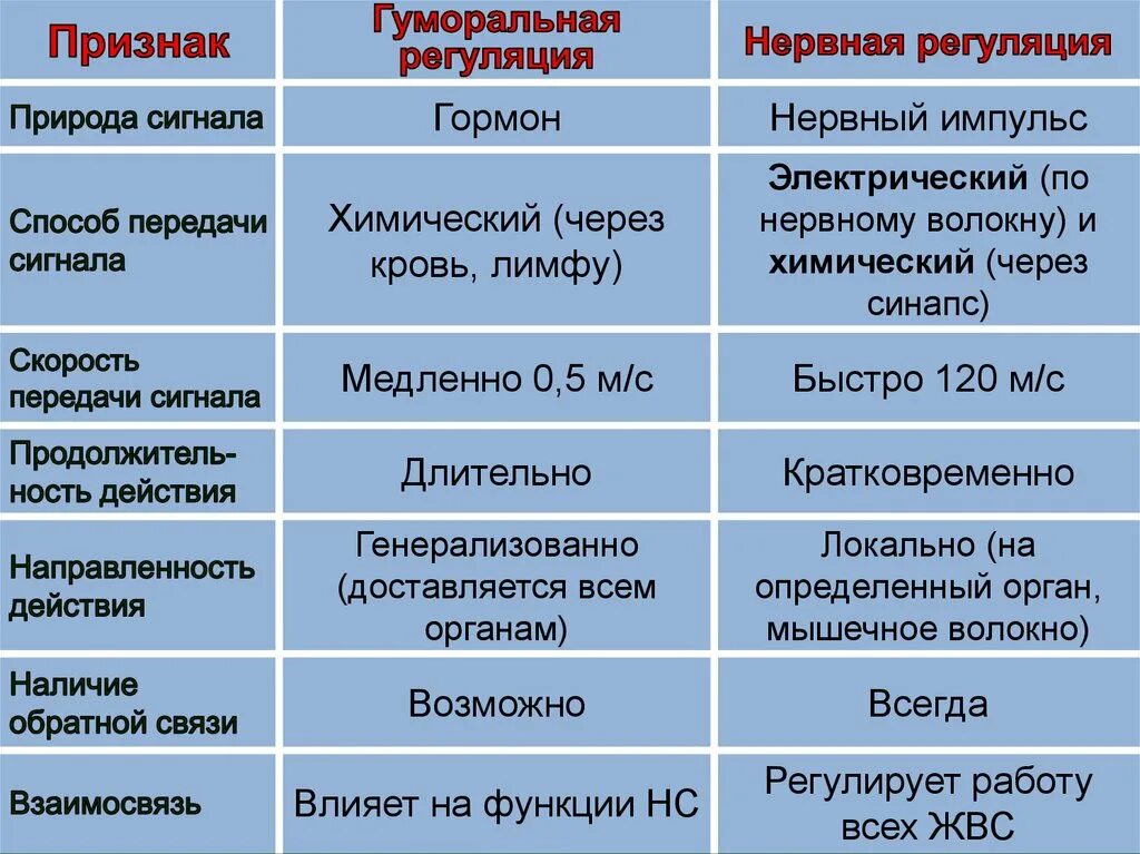 Сравнение нервной и гуморальной. Нервная и гуморальная регуляция таблица. Гуморальная регуляция функций организма таблица. Характеристика гуморальной регуляции. Нервнач и гкморальная регуляции.