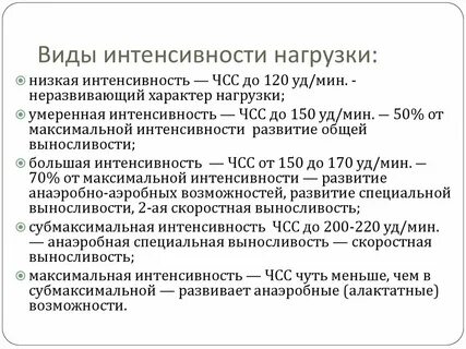 Интенсивность нагрузки измеряется