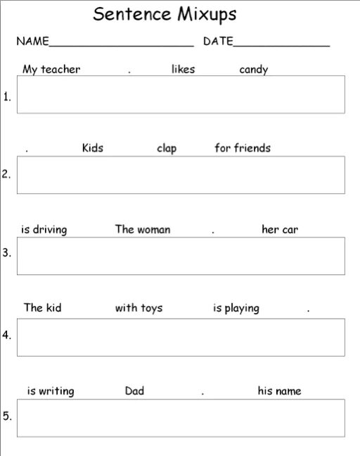 Making sentences Worksheet. Make sentences Worksheets. Sentence writing Worksheets. Sentences Worksheets for Kids.