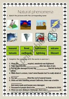 Natural disasters tasks